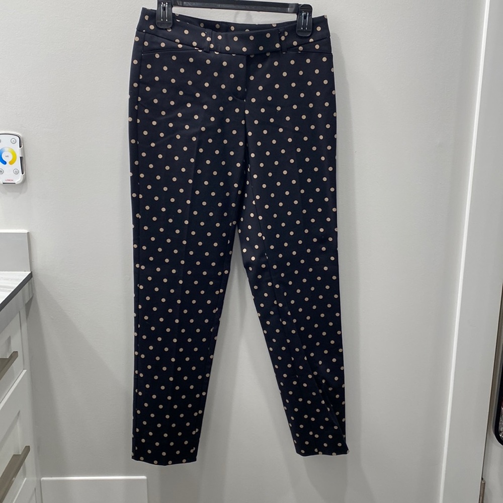 White House black market dot slim ankle pants 2L